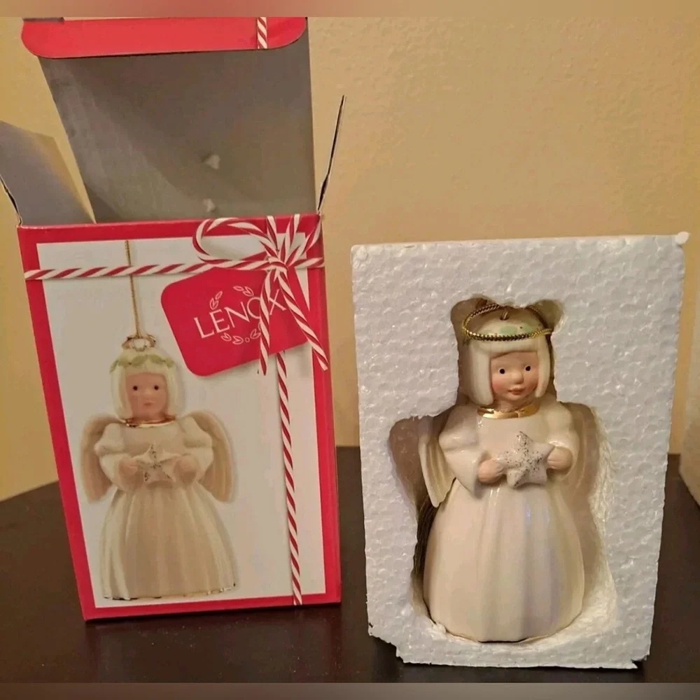 LENOX🎄HOLIDAY CHEER WITH BOXES🎄SET OF 3 PORCELAIN ORNAMENTS SANTA SNOWMAN ANGEL - Picture 5 of 16